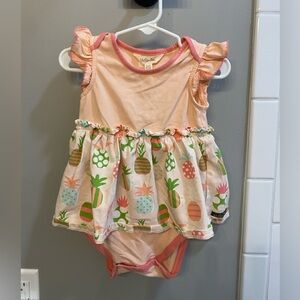 Matilda Jane Pink Pineapple Twirl Onsie / Size 18-24m / EUC
